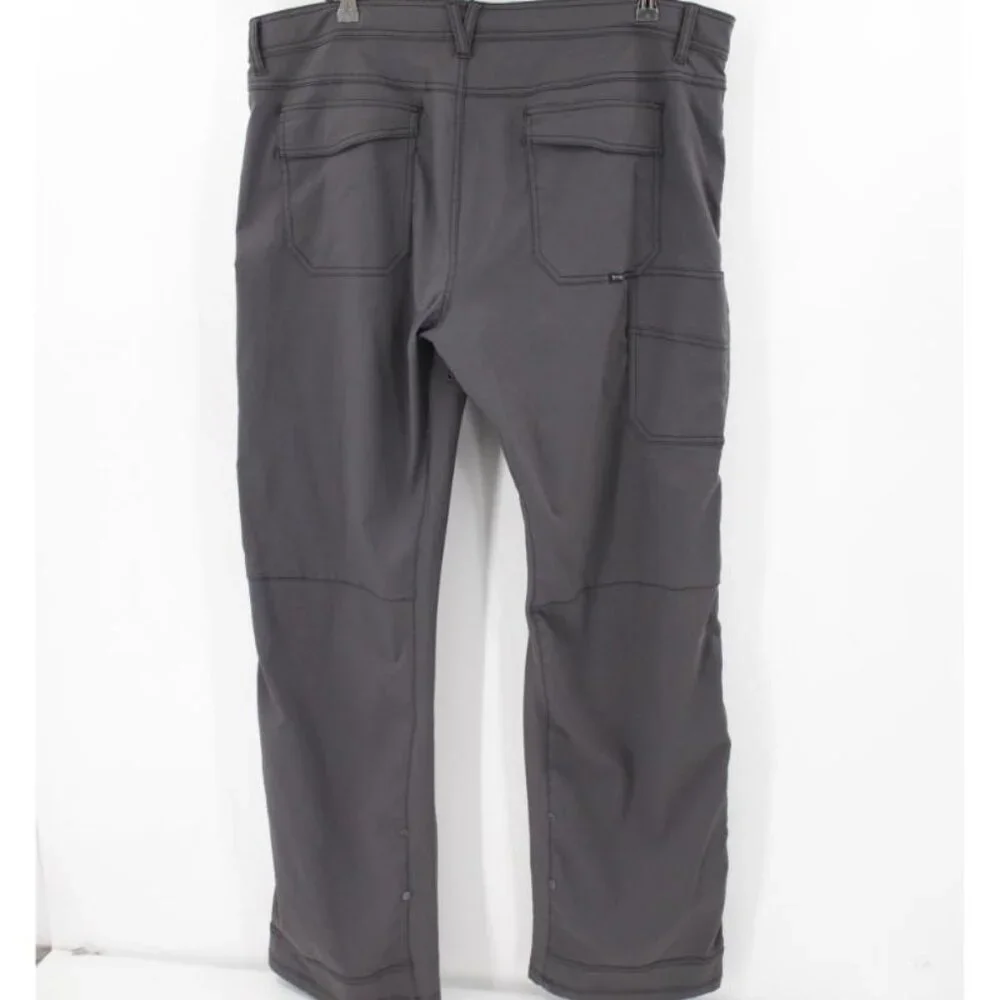 Prana Pants Mens 40 Zion Stretch Straight Cargo Hiking Belted Snap Roll Up Hem